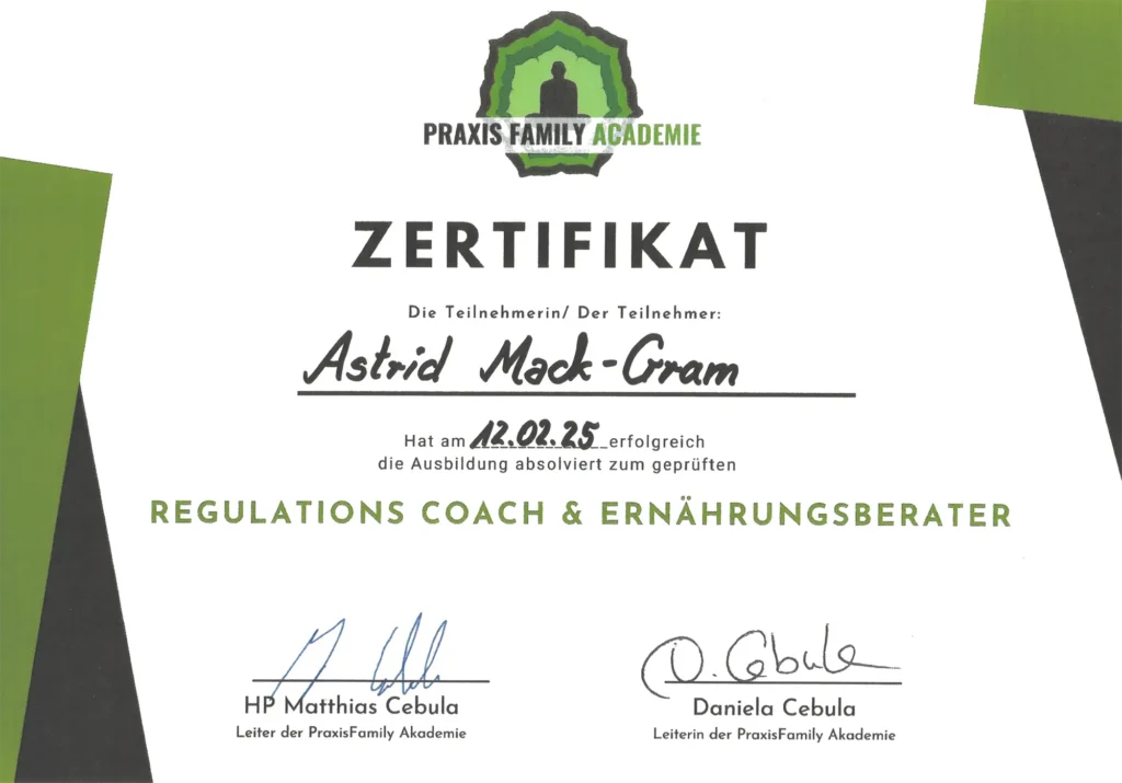 Zertifikat der Praxsi Family Acadaemie